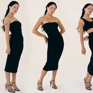 Gil Rodriguez Convertible Midi Tube Dress in Black